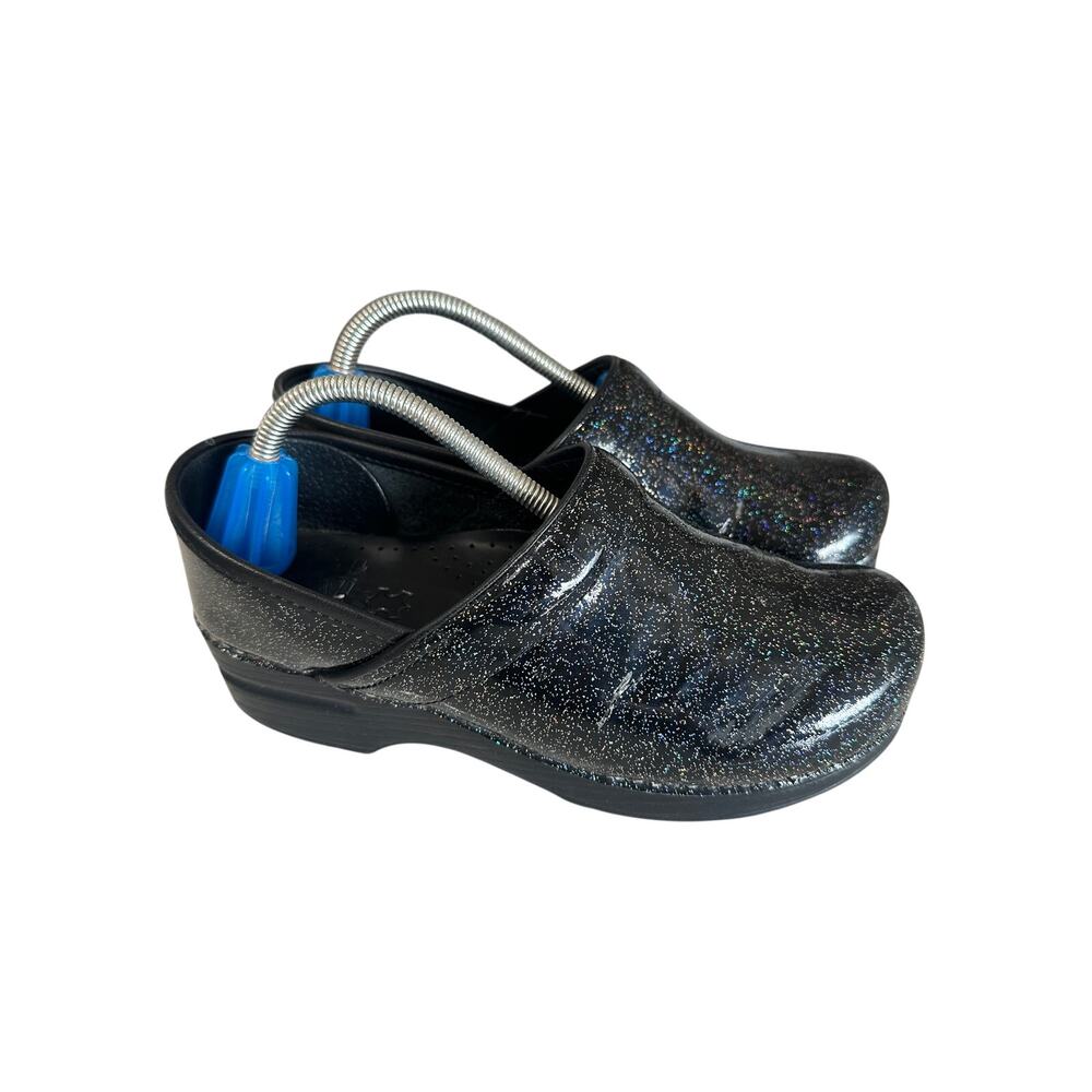 DANSKO Professional Glitzy Grey Patent Glitter Sparkle Clogs EU 37 Womens 6.5-7